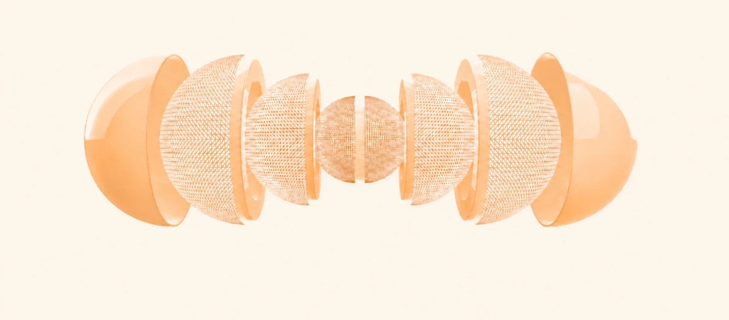 Exploded illustration showing the multiple layers inside an NRGZ pearl